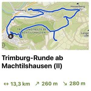 Trimburg Runde ab Machtilshausen (II), 13,3 km